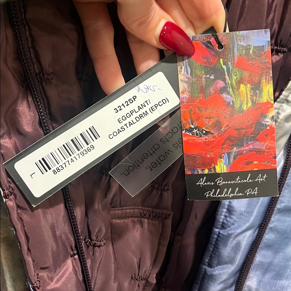 NWT UBU Reversible Quilted Long Jacket COAT art deco to wear wearable art galaxy - Picture 16 of 16